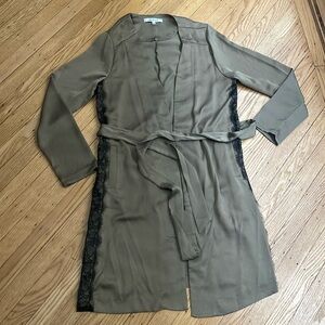 One one six/ strut & bolt olive green satin robe size large